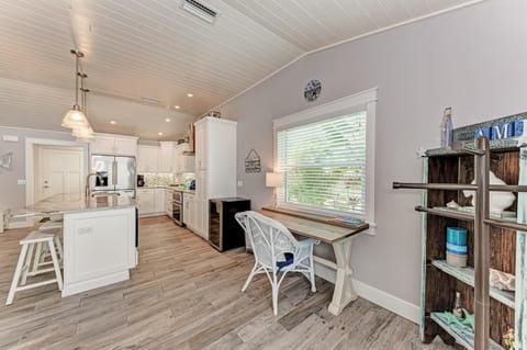 A desk area for those who just can't get away from work