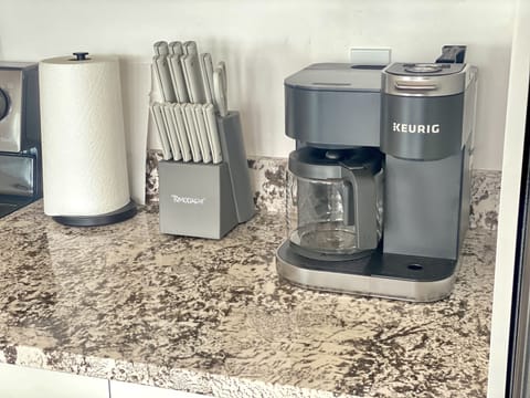 Drip coffee as well as pods, bring your favorites from home