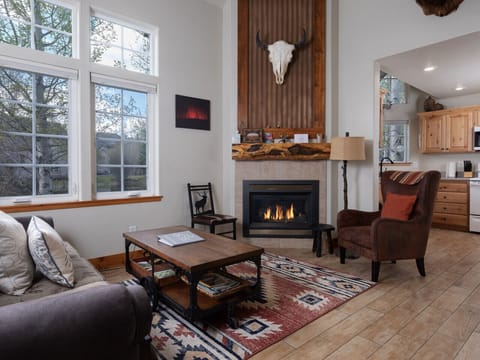 Living room with fireplace