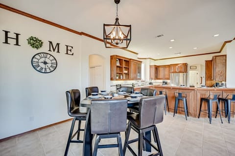 Dining room and kitchen