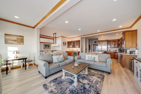 Large, open concept living and dining space on the second floor 