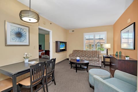 Open-layout living room and dining area