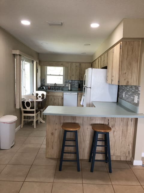 Kitchen bar area with stools
