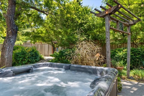 Relax in the hot tub surrounded in privacy