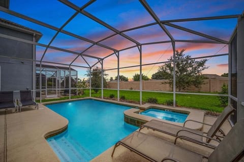 View of pool and spa