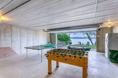 Garage game room with extra frig/freezer. This room is not heated.