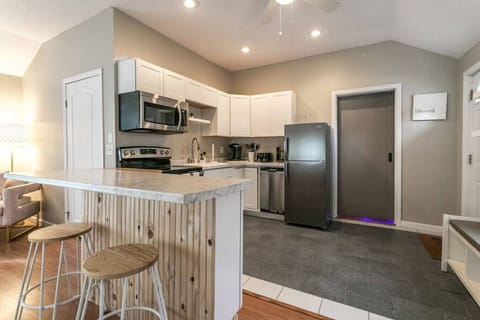 The modern kitchen with a tabletop to prepare meals or just chill