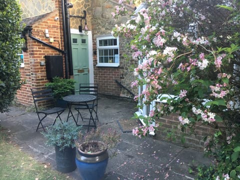 The garden viewed from the back gate. The garden is shared with the owners.