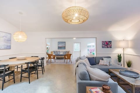 The main house is open concept living room/dining room/sunroom. 