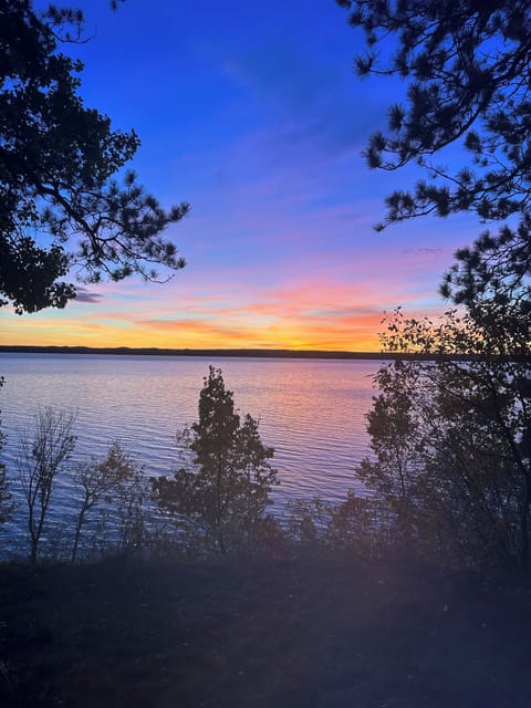 Autumn sunset view from backyard.