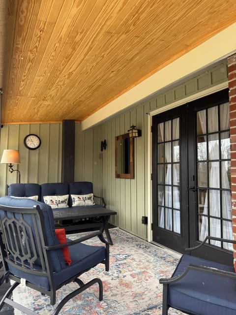 Back porch, smart TV will be put back up when the weather warms up!