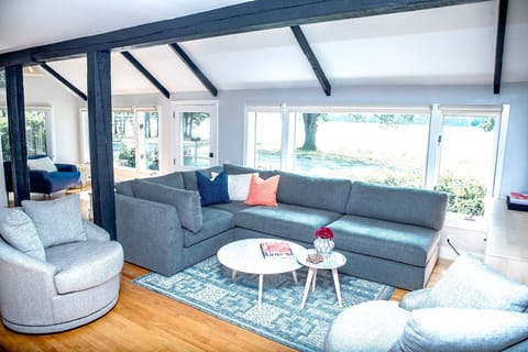 Open inviting main living room with amazing water views!