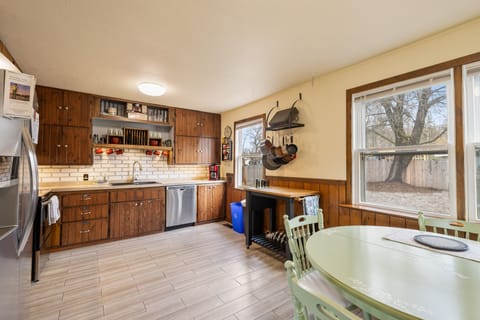 Cupboards are labeled to help find things easier.