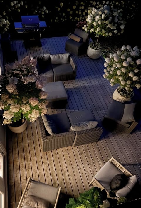 Deck in full summer bloom
