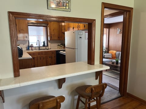 Dining RM looking into Original 1950's Retro kitchen & spacious Living Room 