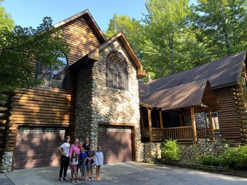 Family photo in front of our Cabin