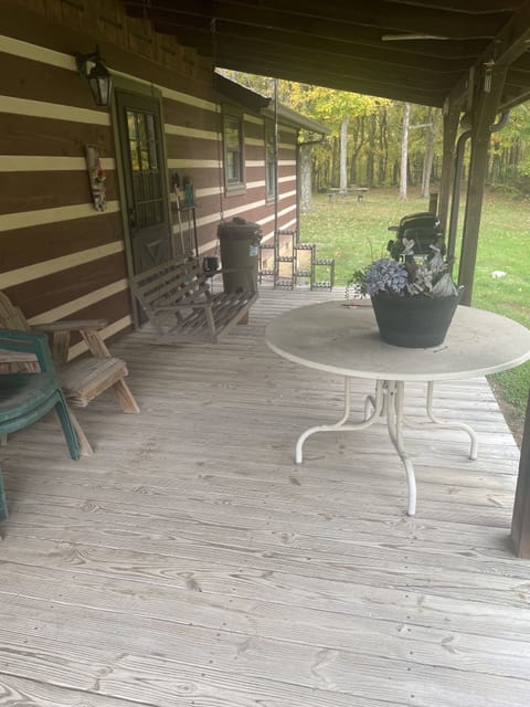 Back patio with gas grill