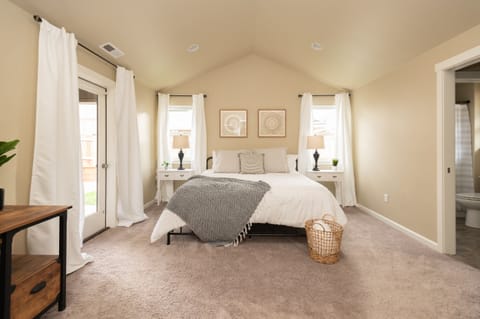 This King bed is perfect for kicking back after a long day of exploring Bend.