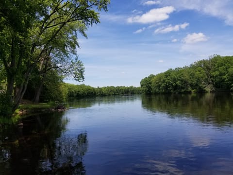 Beautiful spot on the river.   No houses on the otherside of river. 