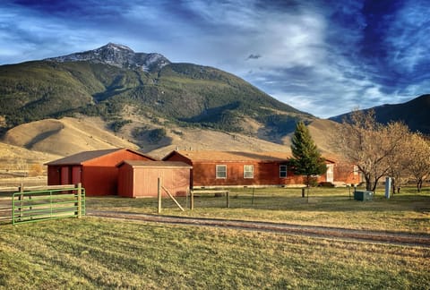 A view of our vacation rental. Beautiful Dexter Peak is in the background.