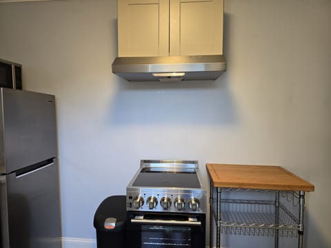 The electric stove and range hood are new additions this year!