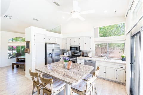 Fully stocked kitchen. Just bring your groceries.