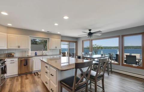 Remodeled Kitchen with island. More great views of the lake.