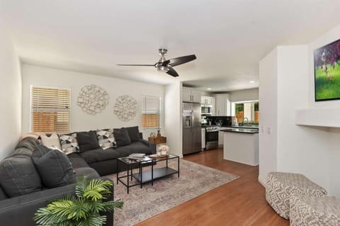 The living area offers plenty of comfy couch seating.