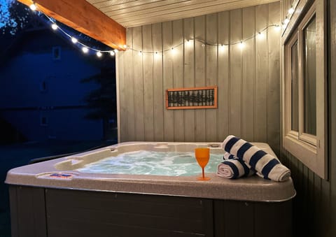 Your very own private hot tub on the rear deck.  A great place to hang out in the evening after adventuring.  Quiet and peaceful - great morning coffee spot?