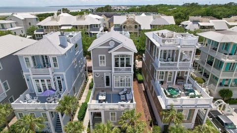 Aerial view of the property with view of the balcony
