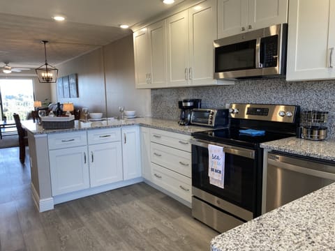 Kitchen with large counter for gatherings