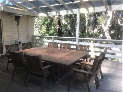 Enjoy the pieceful deck overlooking the tea trees.
