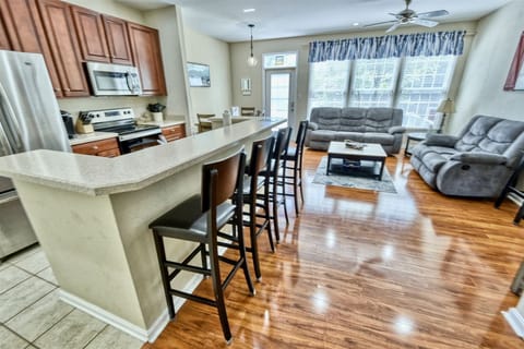 Large kitchen with seating for 4