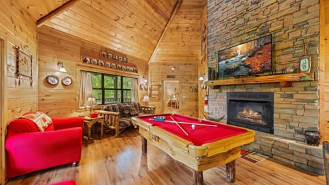 Living Room - Fire - Pool Table