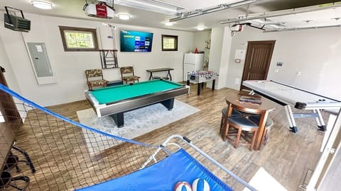 Spectacular Heated Garage Game Rm | Brunswick pro pool table, Foosball, Pop-O-Shot Basketball.
