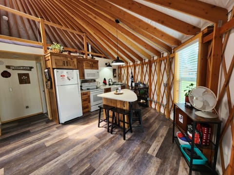 Beautiful well stocked kitchen.