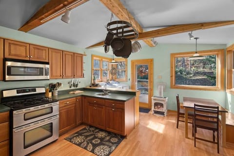 Full kitchen, breakfast nook and convenient washer & dryer.