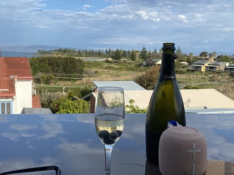 Champagne on the deck 