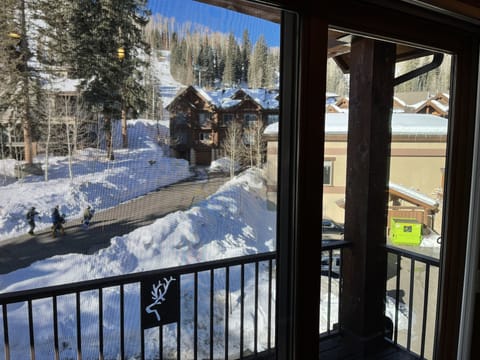 View of resort and ski run from 3rd level balcony.