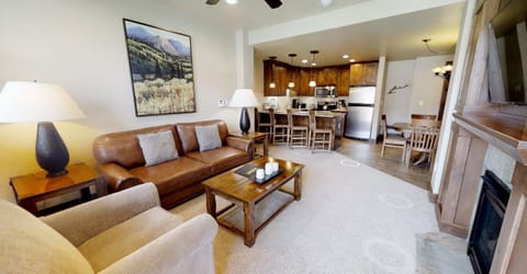 Full Kitchen, Dining Room, and Living Room
