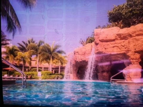 Beautiful resort pools with waterfalls