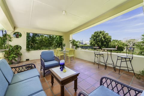 Relax on this breezy patio.