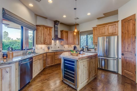 Fully Equipped Kitchen Including an LG Refrigerator