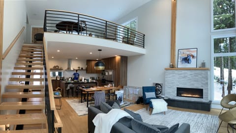 Kitchen, dining and main room on the second floor
