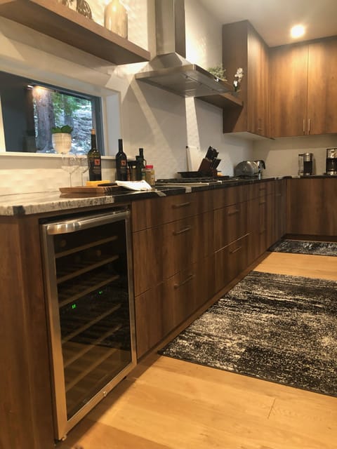 Kitchen with wine refrigerator