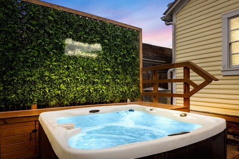 This hot tub ain't a dream...it's reality!  Soak away your troubles in our private hot tub.