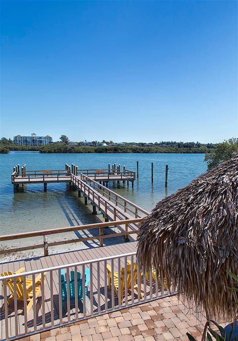 Linger on the deck with front-row views of the docks.