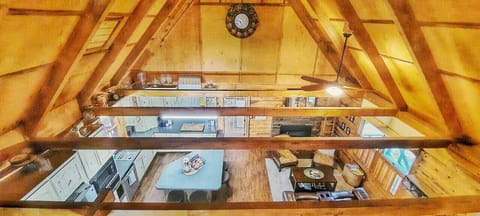 Look down from the loft in to the kitchen and the living room!