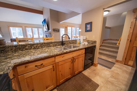 Kitchen is open to the living area