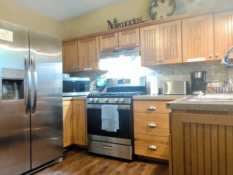 Kitchen with all new stainless steel appliances